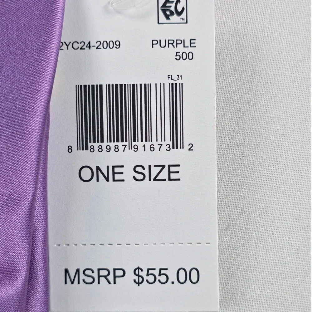 Tayion Mens Tie One Size Purple Solid Satin Regular Fit Formal Necktie NWT